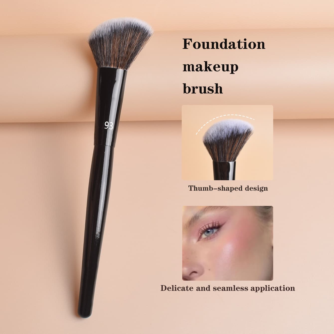 New Style No. 93 Brush Head Blush Brush Black Silk Home Same Style Slant Blush Brush Partial Setting Brush Makeup Brush