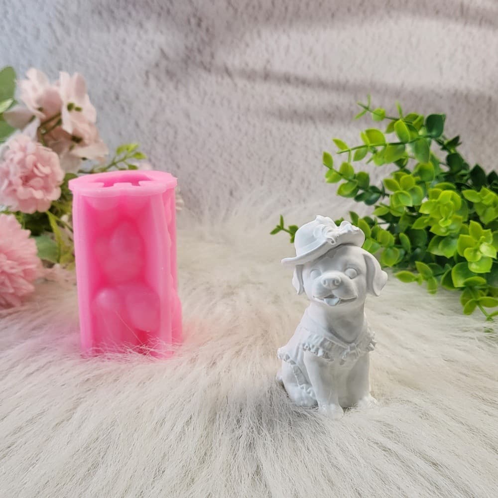 Hat Dog Ornament Silicone Mold DIY Cement Plaster Ornament Silicone Mold W0582