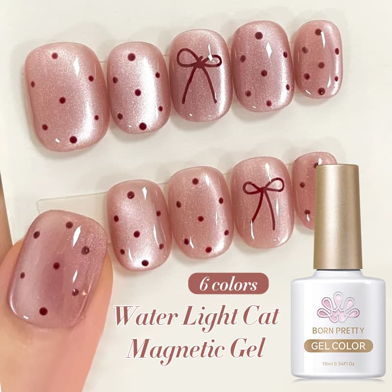 BORN PRETTY Glass Bead Cat Eye Gel Translucent Smoothie Crystal Cat Eye Nail Polish Set for Nail Salons