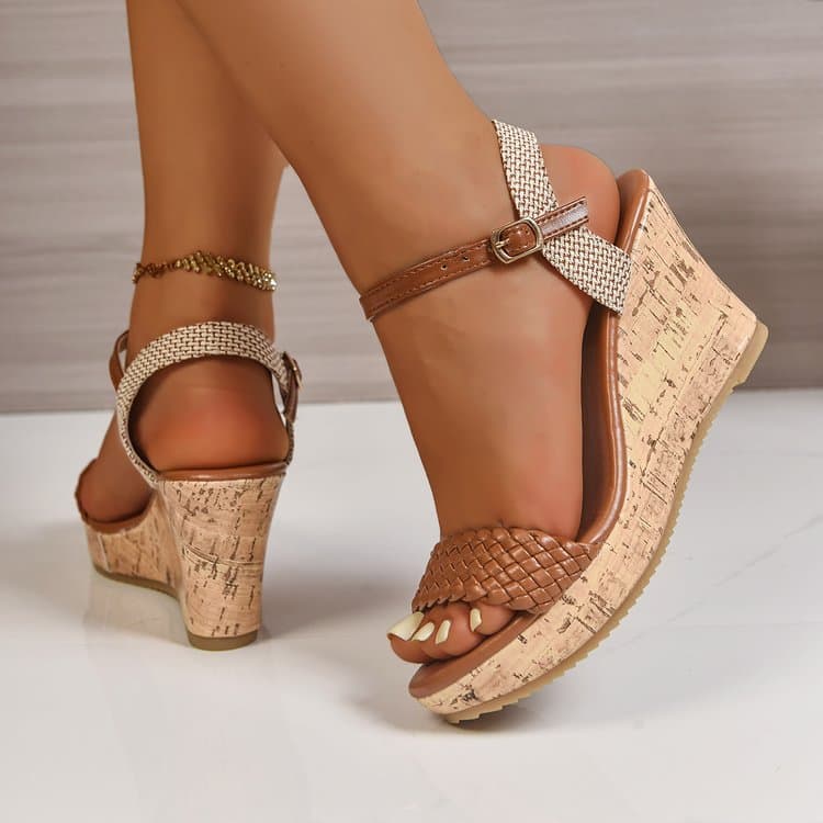 Women's High Heel Sandals Open Toe Thick Sole Summer Sandals