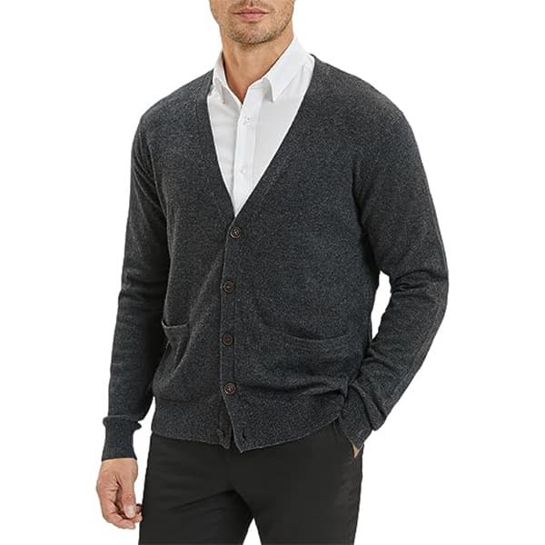 Cross-border Trade Men's Knitted Cardigan Wool Blend Long Sleeve Knit Vest Coat Men's Sweater