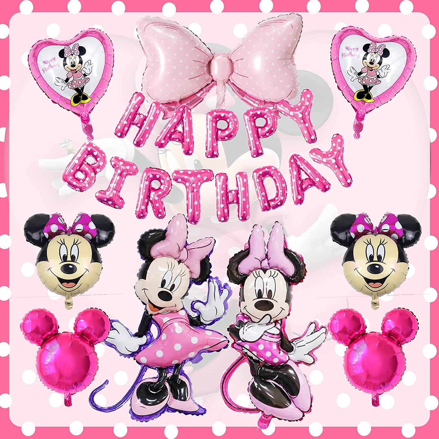 Cartoon Mickey Mouse Birthday Joyful Letter Balloon Set Standing Decorative Aluminum Foil Balloons for Various Occasions