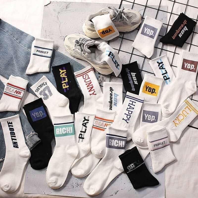 Trendy Sports Socks For Men Women Mid Calf Basketball Long Socks Autumn Winter Ins Trendy Couples Sports Spring Summer