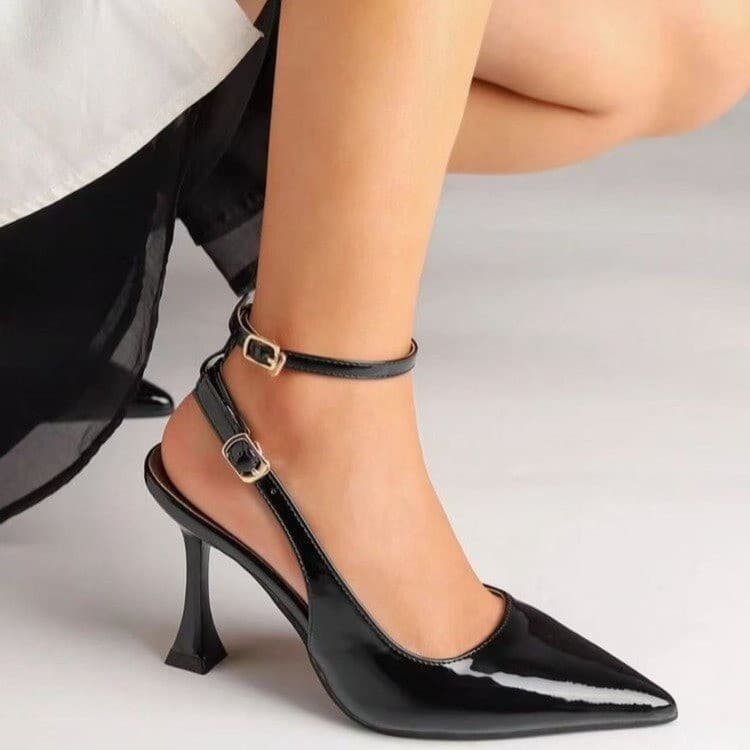 Amazon Pointed Toe Cross-border Large Size High Heels 2025 Summer New Sexy Thin Heel One-Strap Closed Toe Sandals for Women