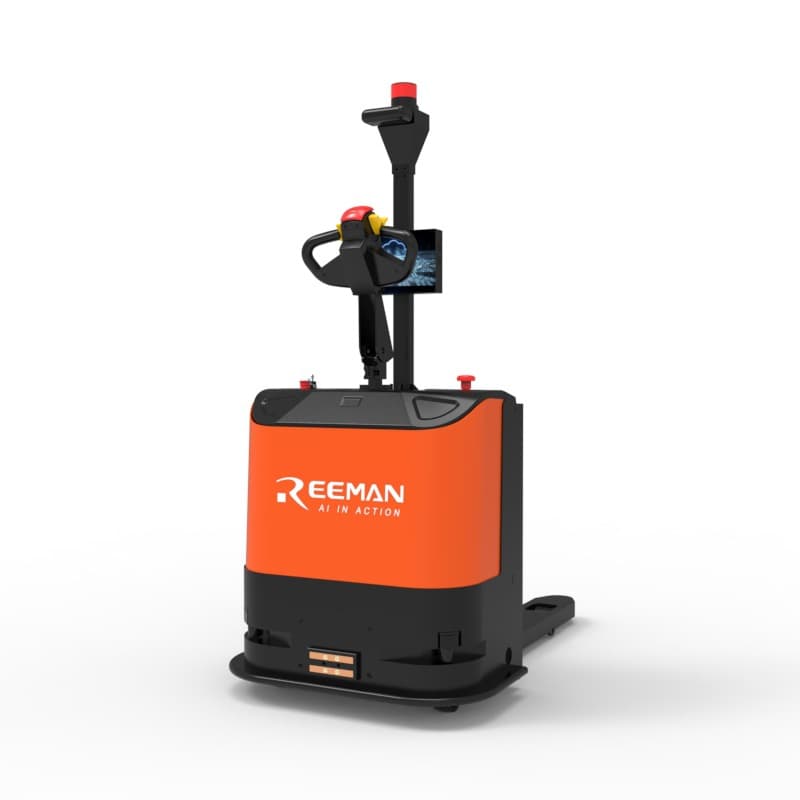 Ruiman AGV robot with laser Slam navigation, heavy-duty forklift, lifting stacker, and automatic loading and unloading