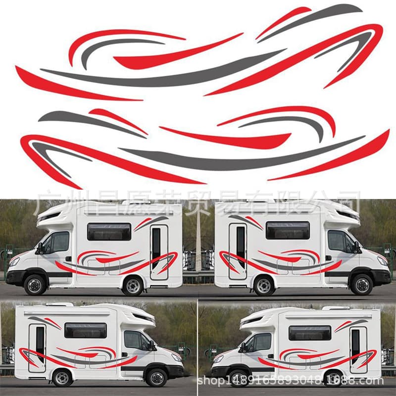 RV decorative color strips car stickers caravan trailer stripes modified personalized station wagon pull flower creative stickers