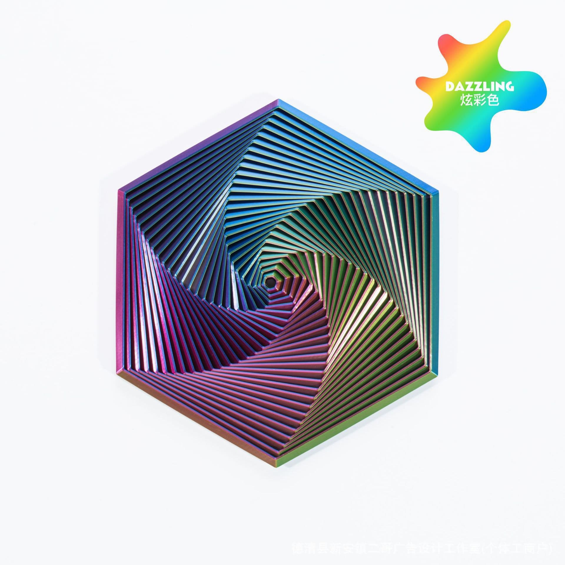 3D Printed Fractal Fidget Hexagon Stress Relief Toy Carrot Tower