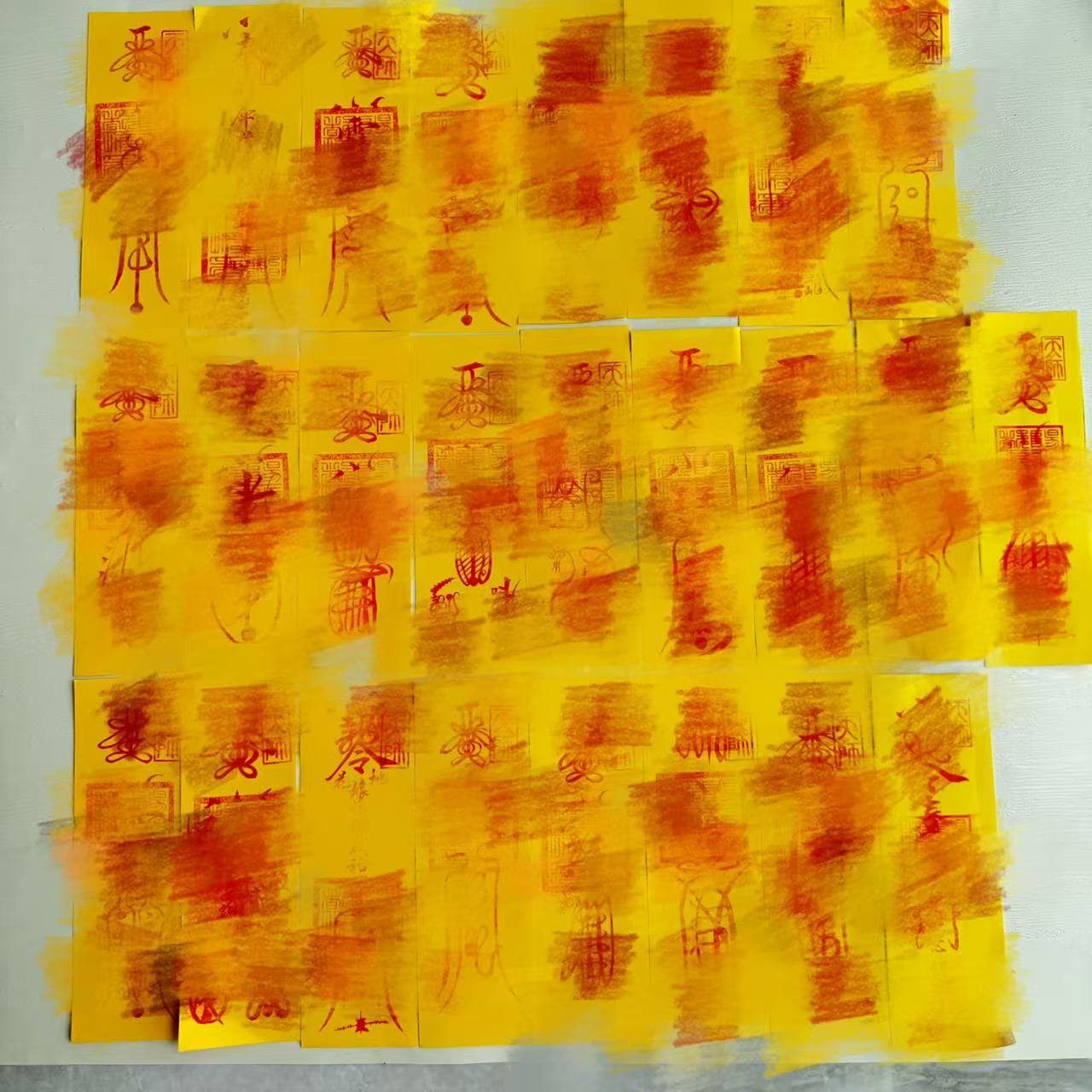Handmade Cinnabar Replica Yellow Paper Blessings for Safe Travels, Academic Success, Business Prosperity, and Wholesale Blessing Papers