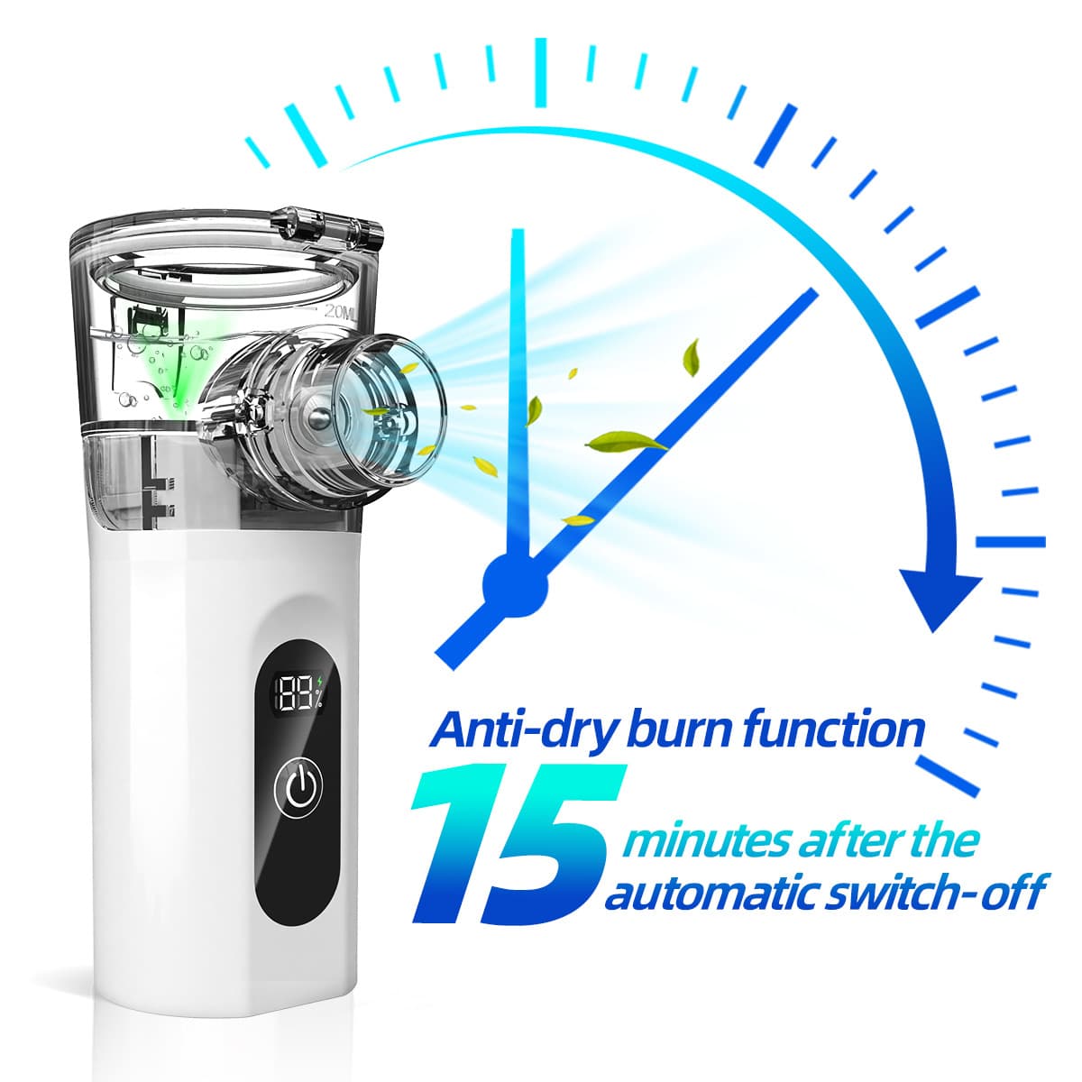 TZ-W12 English Nebulizer Handheld Silent Smart Digital Display Nebulizer, Colorful Charging Model Home Spray Machine