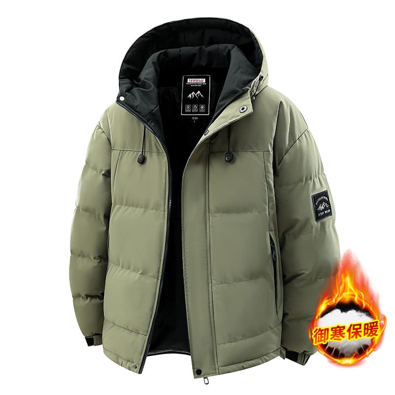 Men's Winter Thickened Hooded Jacket 2025 New Style Warm Duck Down Coat Youthful Fashionable Outerwear for Middle-Aged and Young