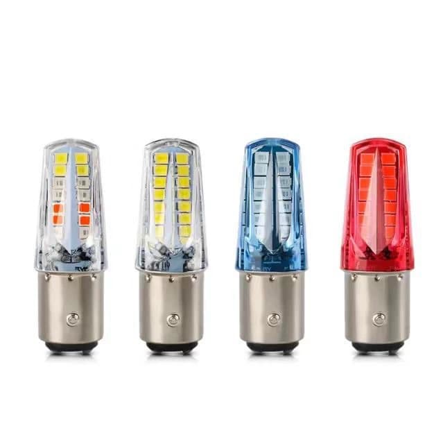 Automotive motorcycle LED brake light strobe 1157 2835 32SMD RGB flowing colorful taillight