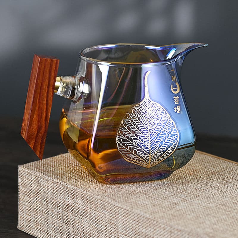 Beicai Fired Fairness Cup Thickened Glass Tea Divider Solid Wood Anti-Scald Integrated Tea Strainer Set Tea Sea High Borosilicate