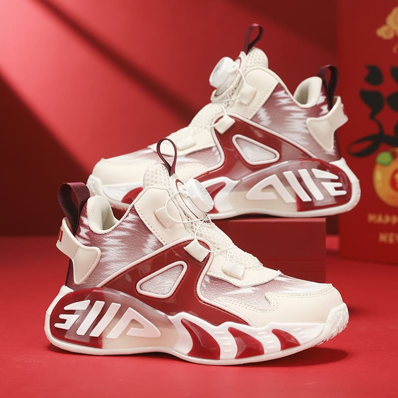Year of the Horse Limited Edition 2026 New Boys Shoes Summer Children Sports Basketball Shoes Middle and Big Kids Red Boys Zodiac Year