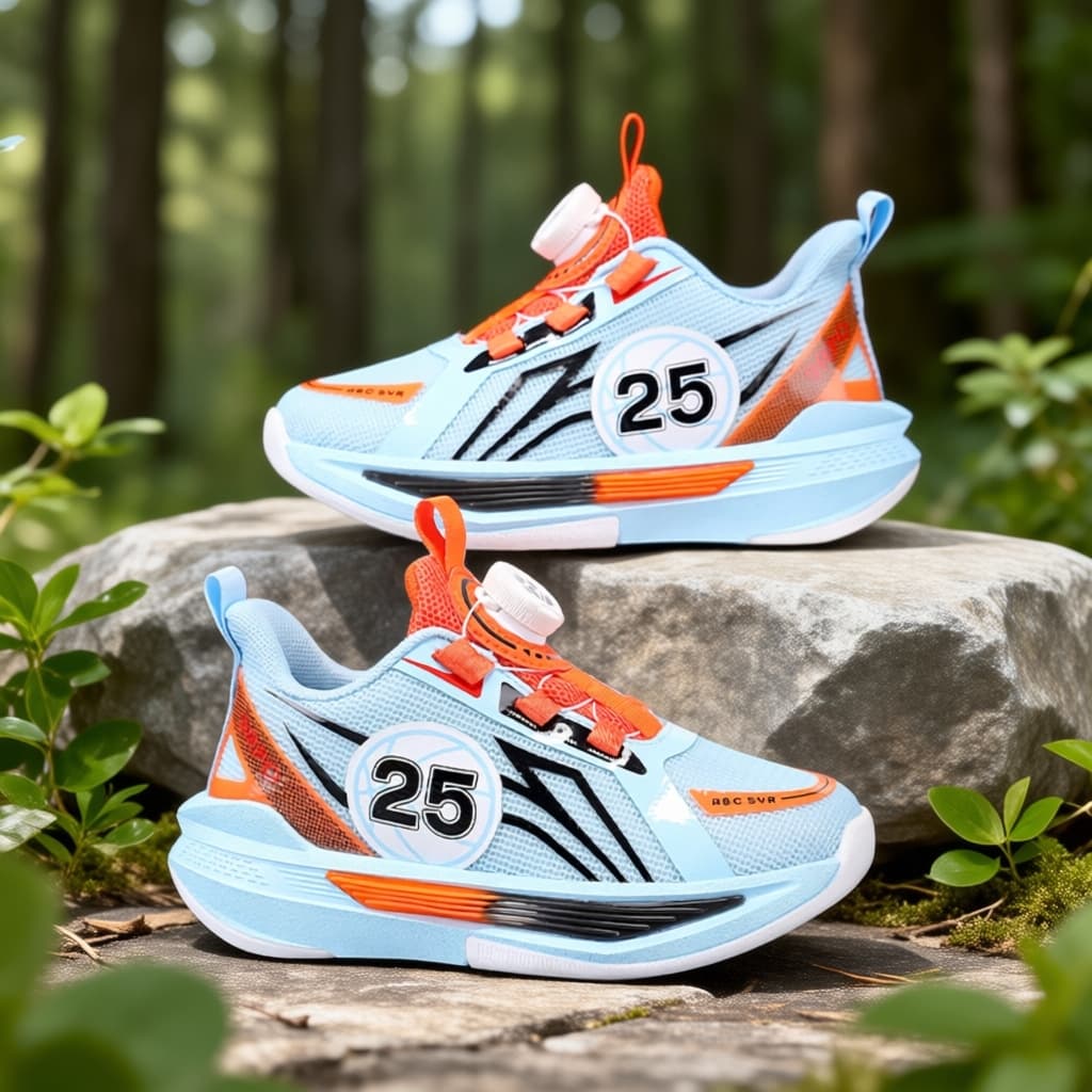 Breathable children's shoes, boys' sports shoes, 2025 spring and autumn new mesh, medium and large children's running shoes, boys' shoes wholesale