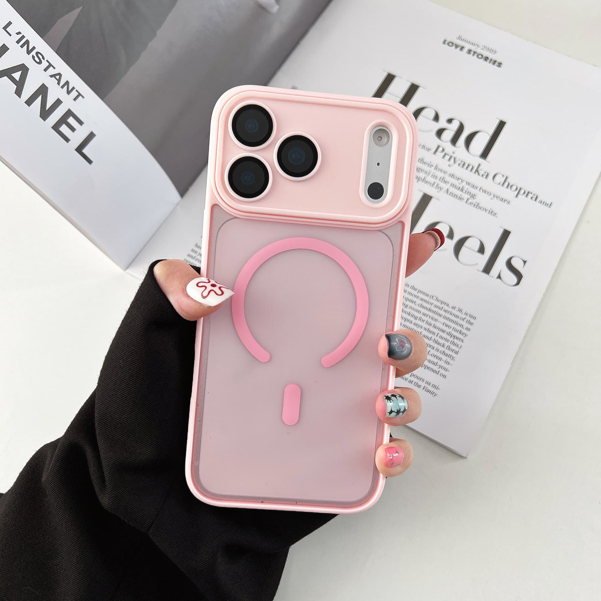 Solid Color Frame Case for iPhone 17 Pro Max, Skin-Feel Matte Apple 16 PM Protective Cover, 14 15 PM