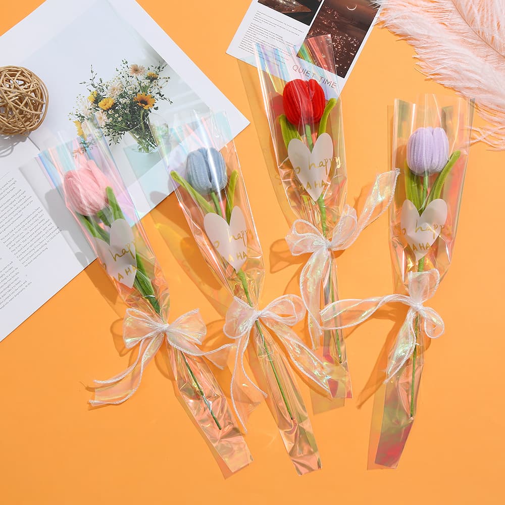 Creative multi-color twist stick tulip flowers birthday party festival eternal flower venue decoration decoration wholesale
