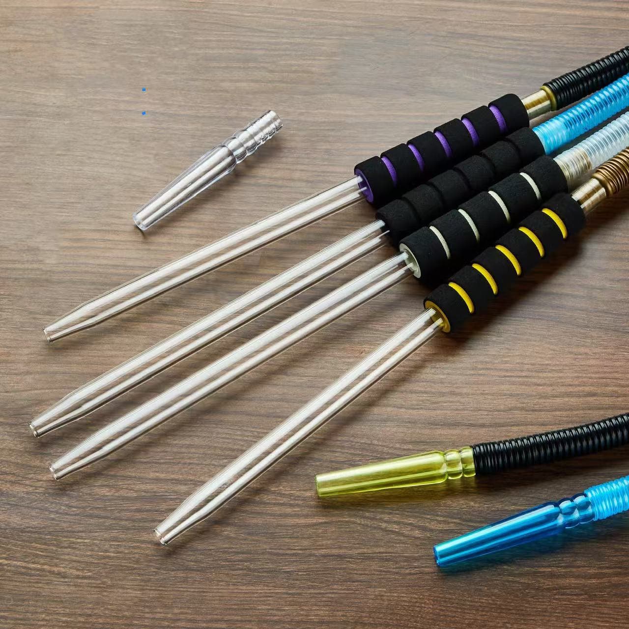Arabic Disposable Hookah Glass Handle Mouthpiece Set Factory Supply Multiple Colors Hookah Accessories