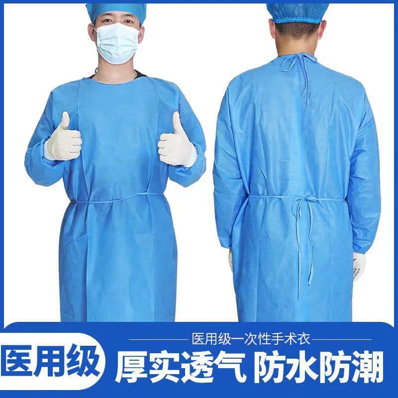 Disposable Surgical Gown Reverse Wear Non-Woven Style Thickened Dustproof SMS Protective Suit Individually Packed Isolation Gown Wholesale