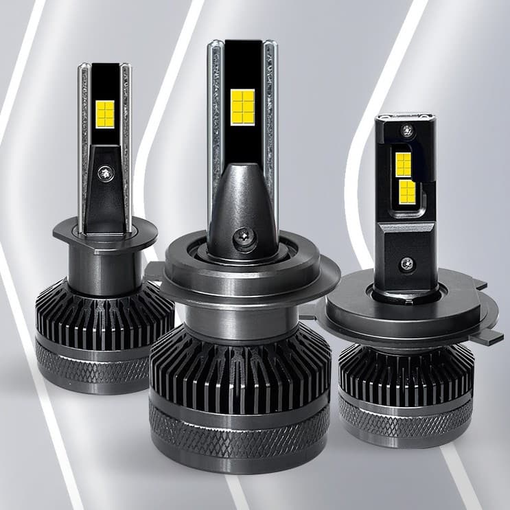 Dual Copper Tube Car LED Bulb Super Bright H7 H11 High/Low Beam H4 Short Tail LED Car Light Strong Light