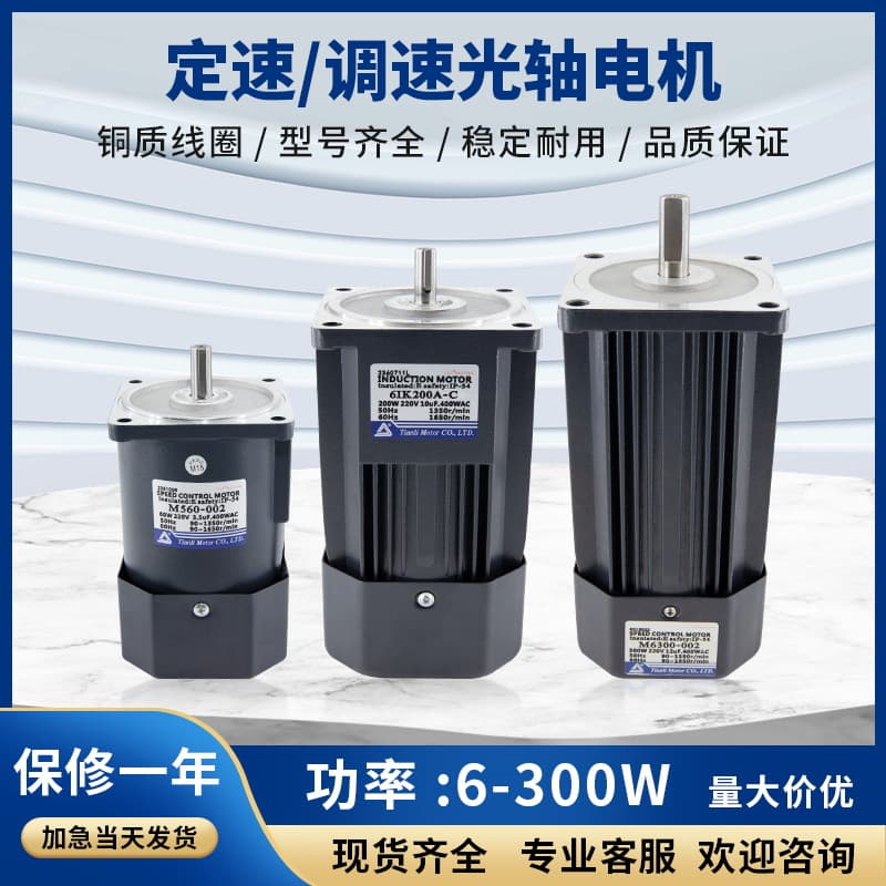 Tianli Micro Reduction Motor Smooth Shaft 6W-300W, 5IK120AC Constant Speed Single-Phase AC Speed Control Motor