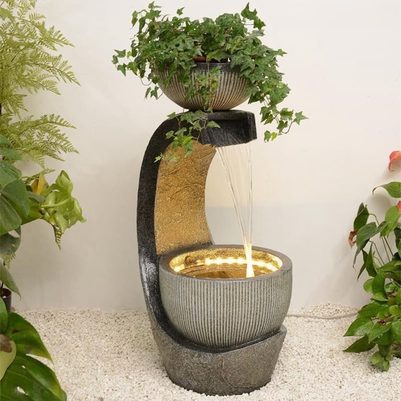 Cross-border foreign trade simple flowing water ornaments living room rockery fountain garden ornaments circulating water floor-standing ornaments wholesale