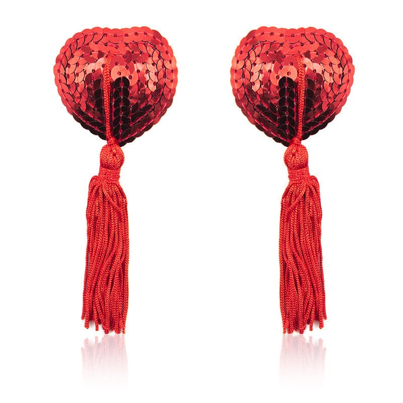 Sexy Accessories Silicone Nipple Covers Heart Shaped Sequins Tassel Nipple Pasties Women Invisible Seamless Bra Stickers Factory Wholesale