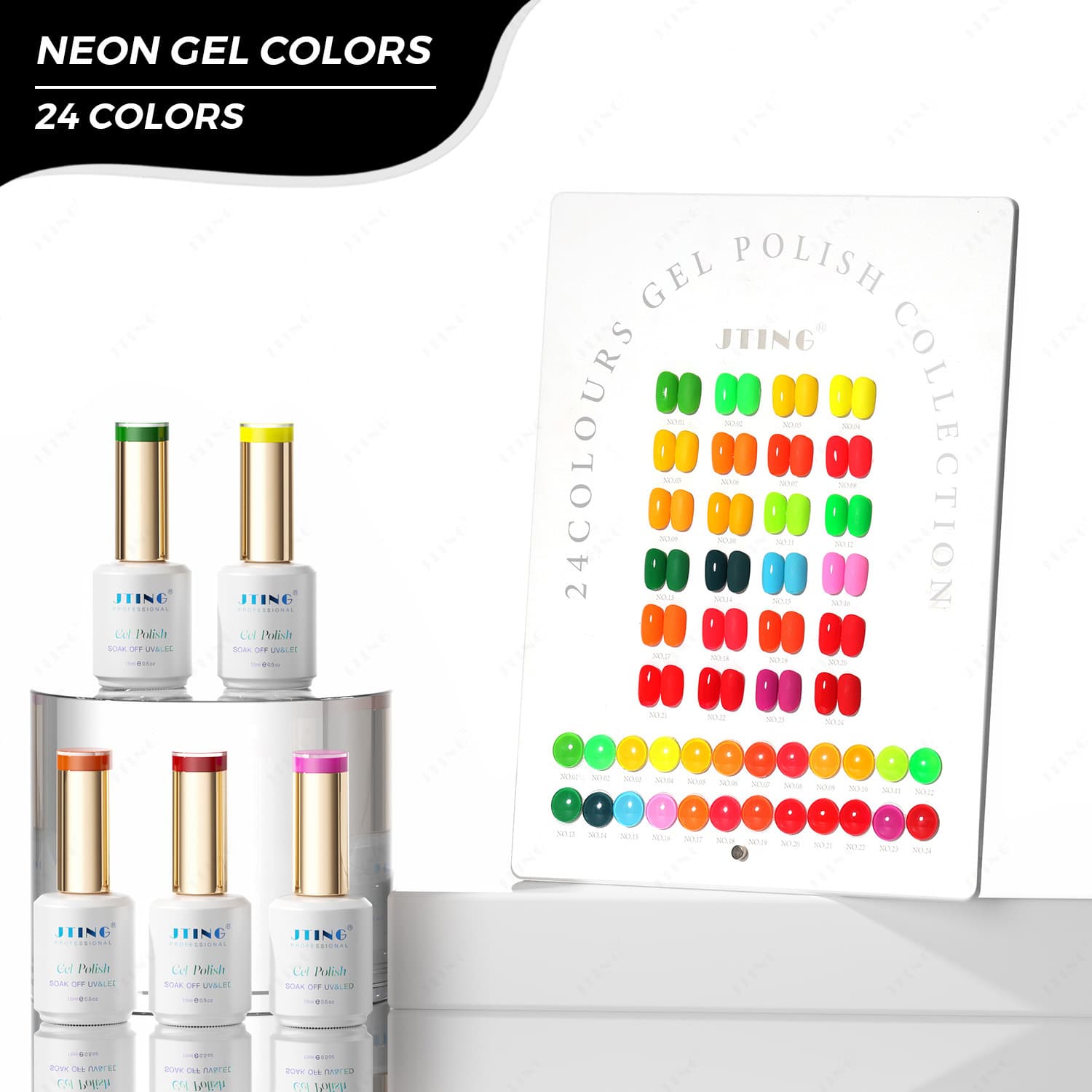 JTING Jingting free design 24 colors neon color gel nail polish Guangzhou foreign trade wholesale nail supplies