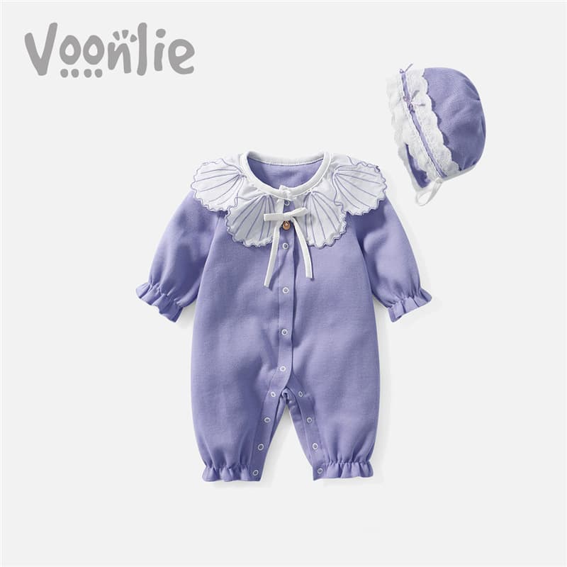 Baby Spring Outfit Set for Newborn Girls, Romper for Full Moon, 100 Days, Going Out, Crawling, Spring and Autumn