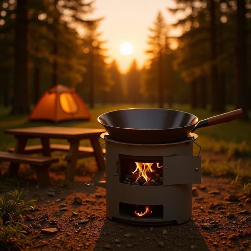 Small mini wood-burning stove, household wood-burning stove, large iron pot, energy-saving stove, charcoal stove