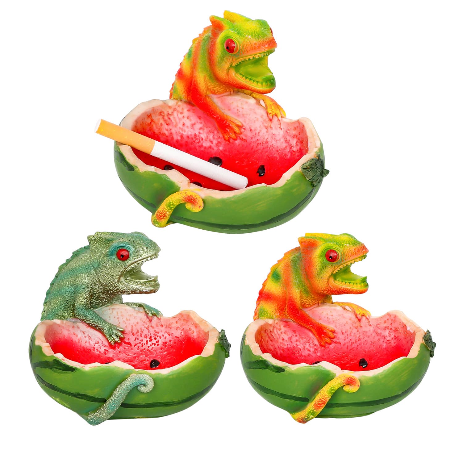 New Creative Resin Ashtray - Novelty Dinosaur Watermelon Shape Resin Ashtray