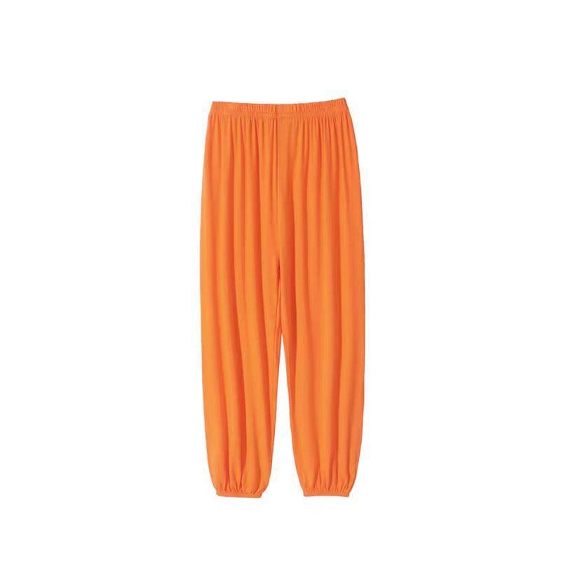 Kids Orange Thin Pants Boys Girls Kindergarten Uniform Sweatpants Orange Casual Pants Anti-Mosquito Pants