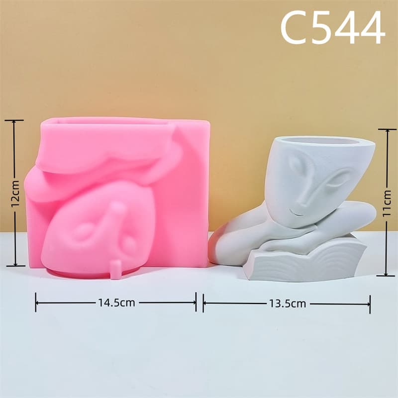 Nordic Figure Art Silicone Mold Succulent Plant Pot Indoor 3D Decorative Ornament C544-545