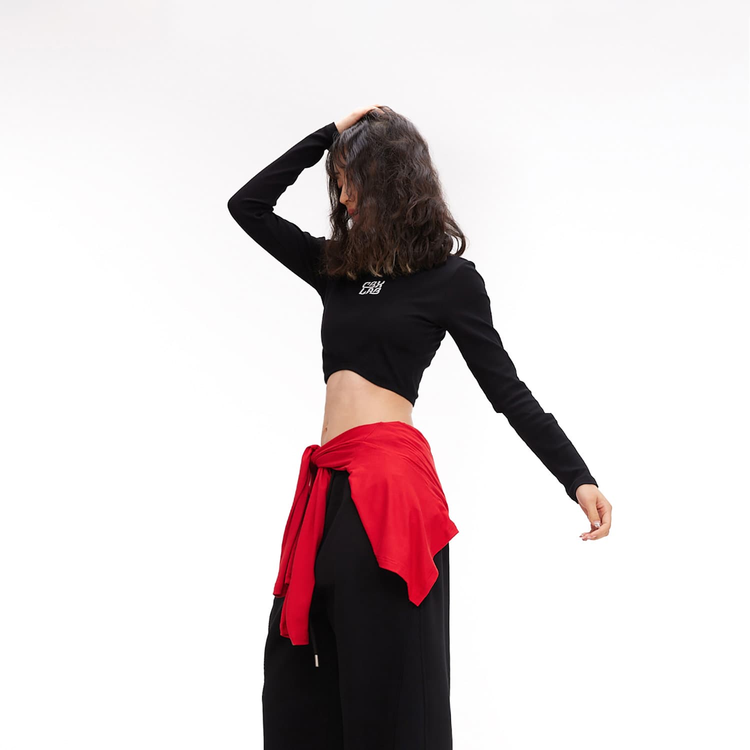 Personalized Jazz Dance Street Style Hip Hop Dance Trendy Multi-Color American Solid Color Slimming Top