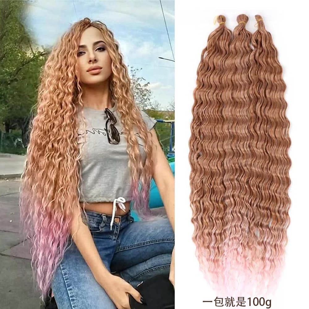 European and American Deep Wave Bulk Hair Crochet Hair Curly Hair Deep Wave Bulk Hair Synthetic Latin American Curly Hair 100g
