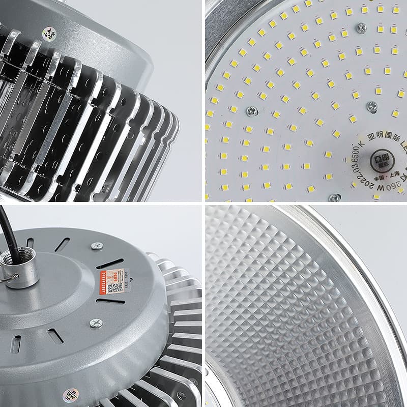 Yaming LED Industrial High Bay Light for Factory Warehouse Workshop Lighting, Industrial Ceiling Lamp with Fin Heat Sink, Floodlight