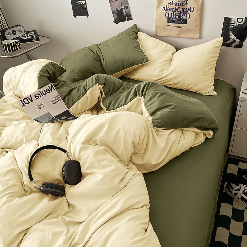 Category A soft and comfortable baby cotton bed sheet and duvet cover four-piece bedding set, student dormitory three-piece fitted sheet set.