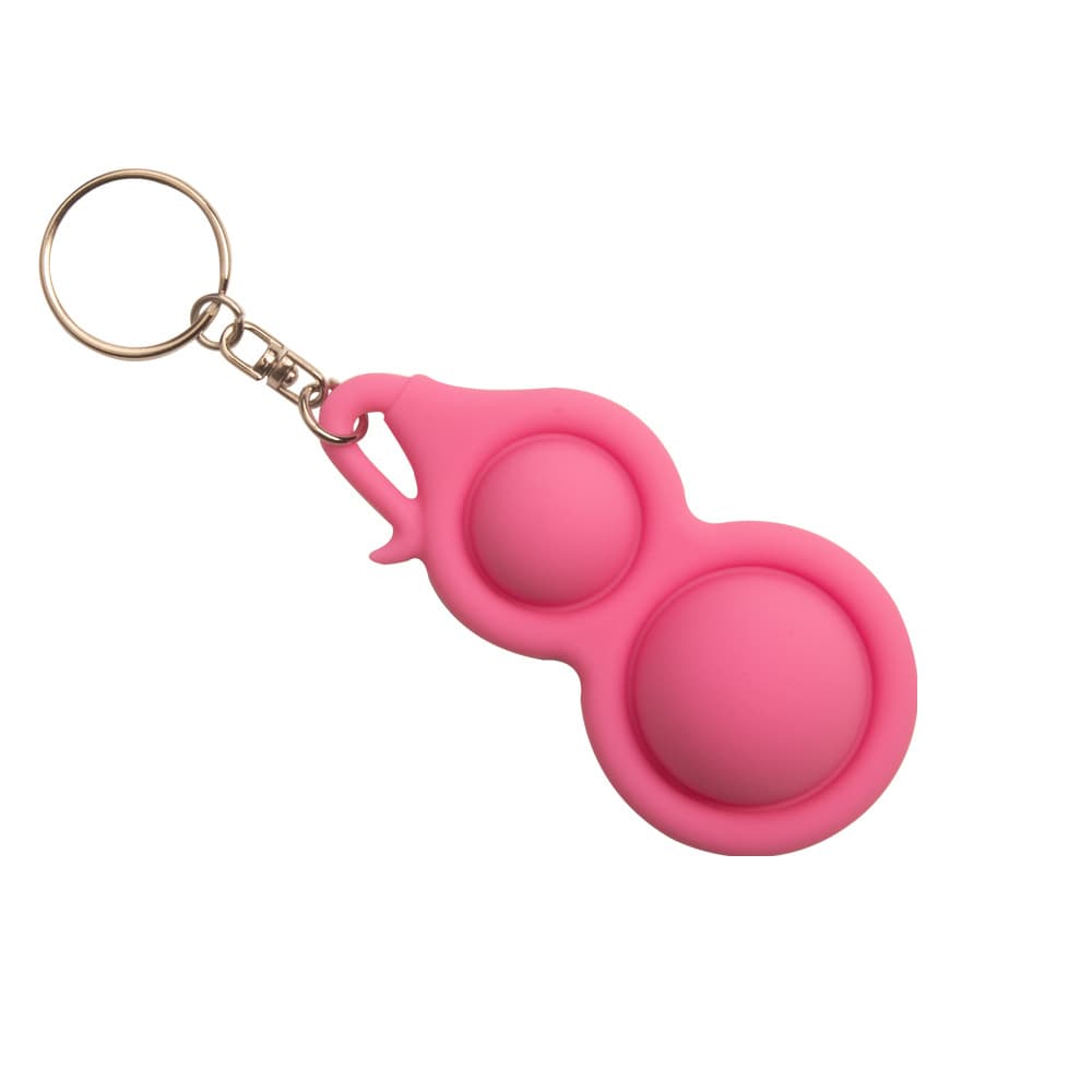 Fidget Simple Dimple Toy Silicone Keychain Key Ring Gourd Shape Whack-a-Mole Keychain