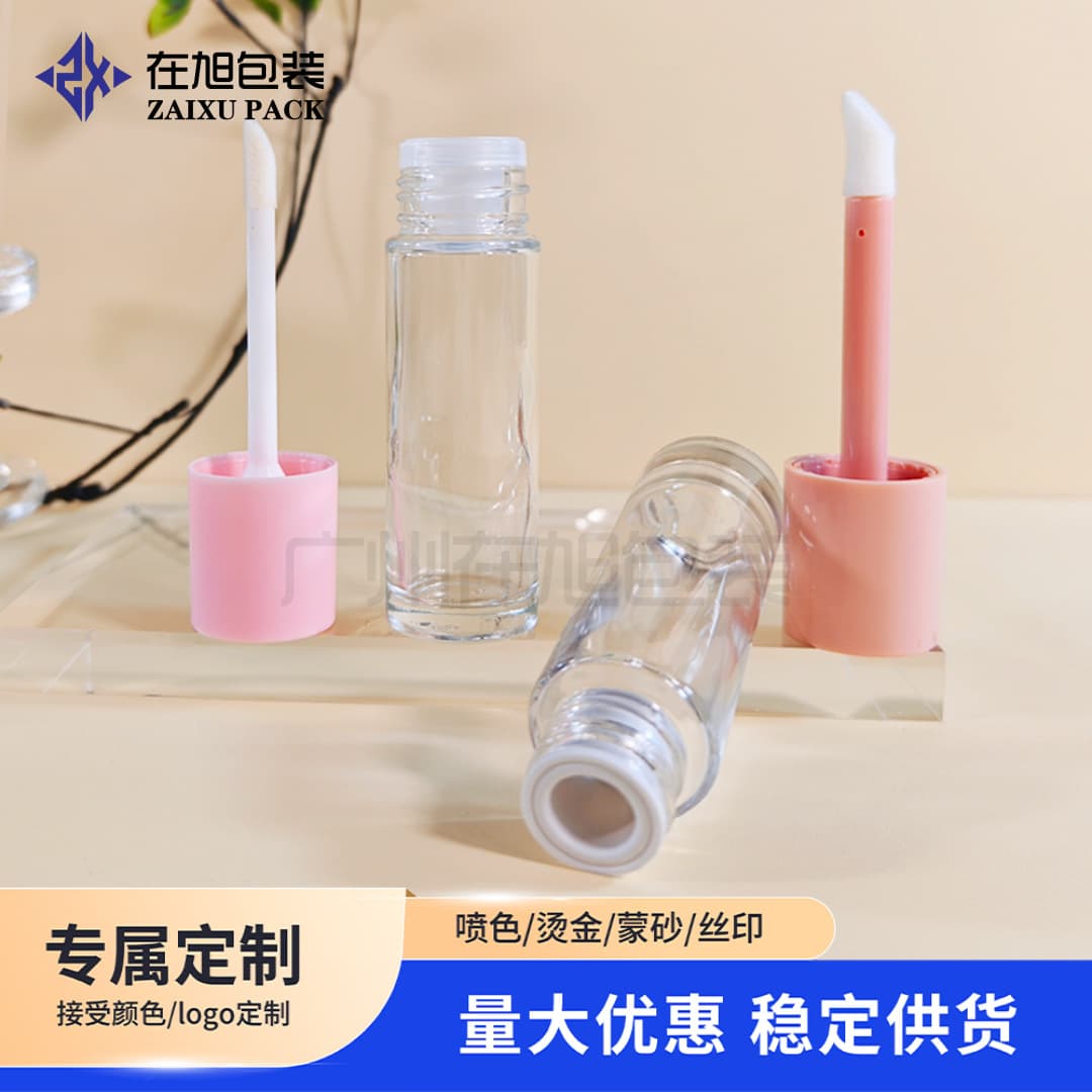 Directly supplied from the manufacturer, popular 30ml round brush lip gloss bottle, liquid foundation bottle, cosmetic packaging material, makeup sub-bottling bottle