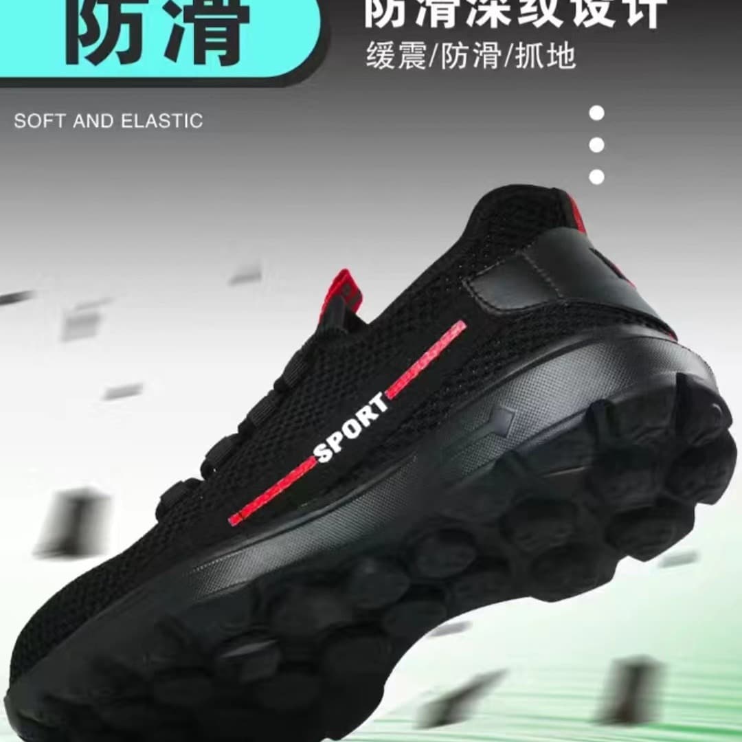 Drop-shipping summer men's work safety shoes, anti-impact, anti-puncture, wear-resistant, comfortable, breathable knitted work shoes