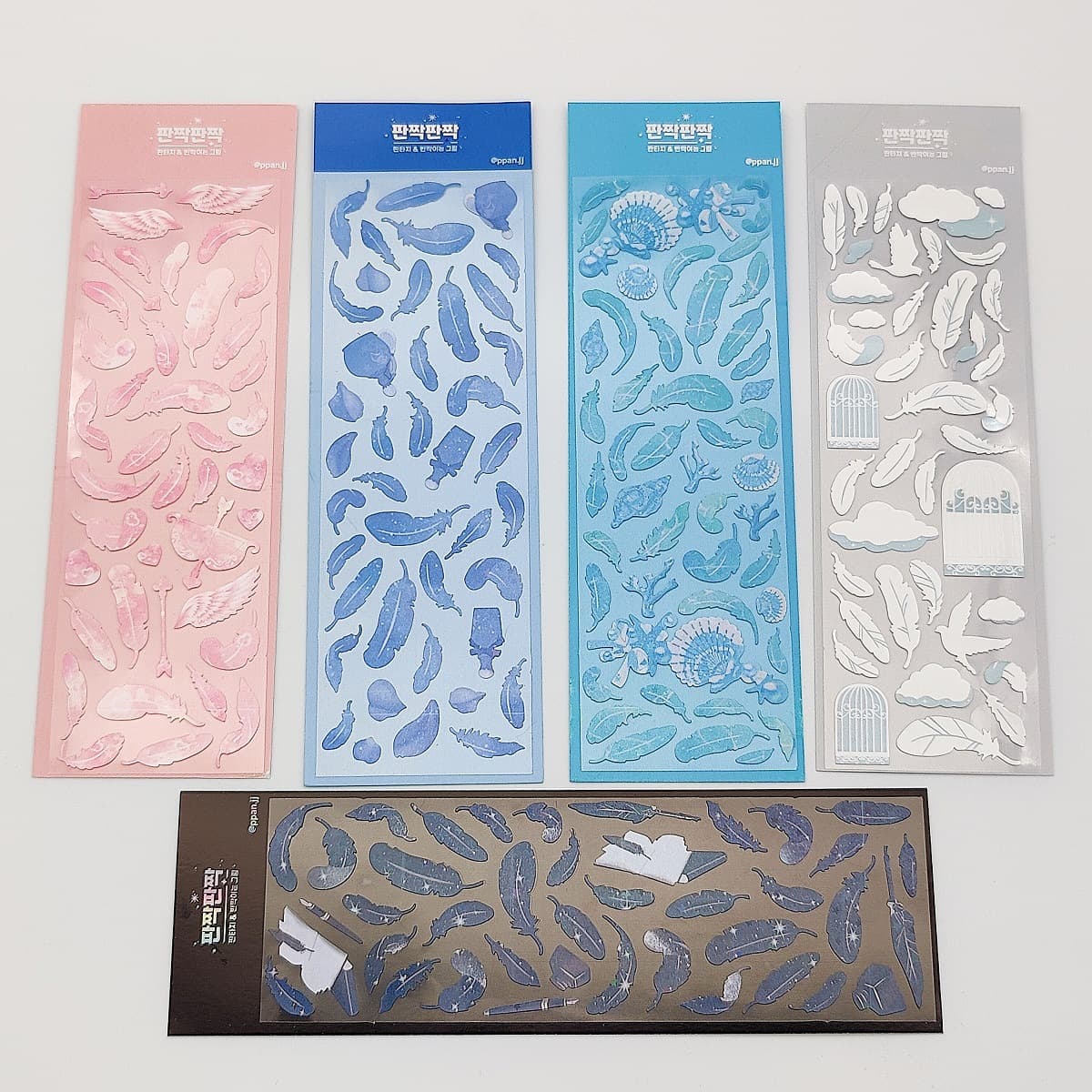 In Stock Korean Style ppan Feather Rose Conch Kpop Photocard Stickers Ins Shimmering Glowing Dazzling