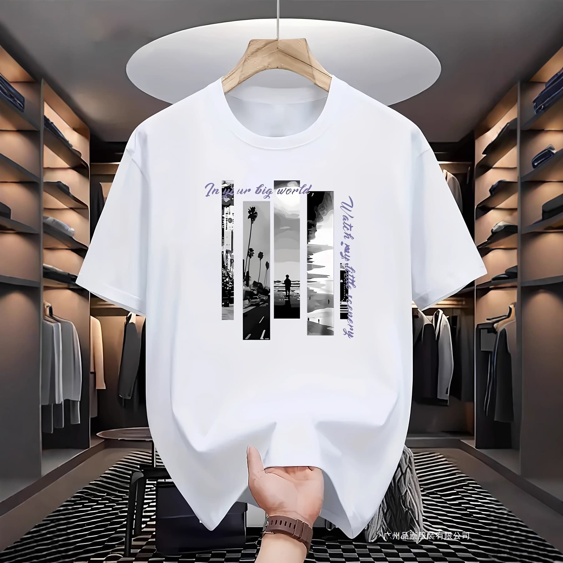 Men's Cotton T-shirt, Casual All-Matching Base Clothes, Comfortable
