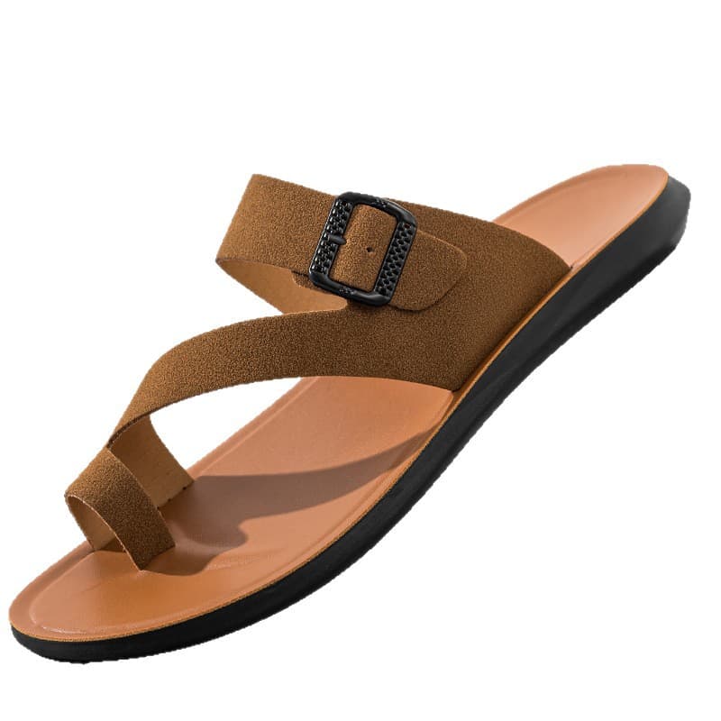New Summer Men's Open-Toe Buckle Slide Sandals Outdoor Toe-Post Flip-Flops Drop Shipping Available