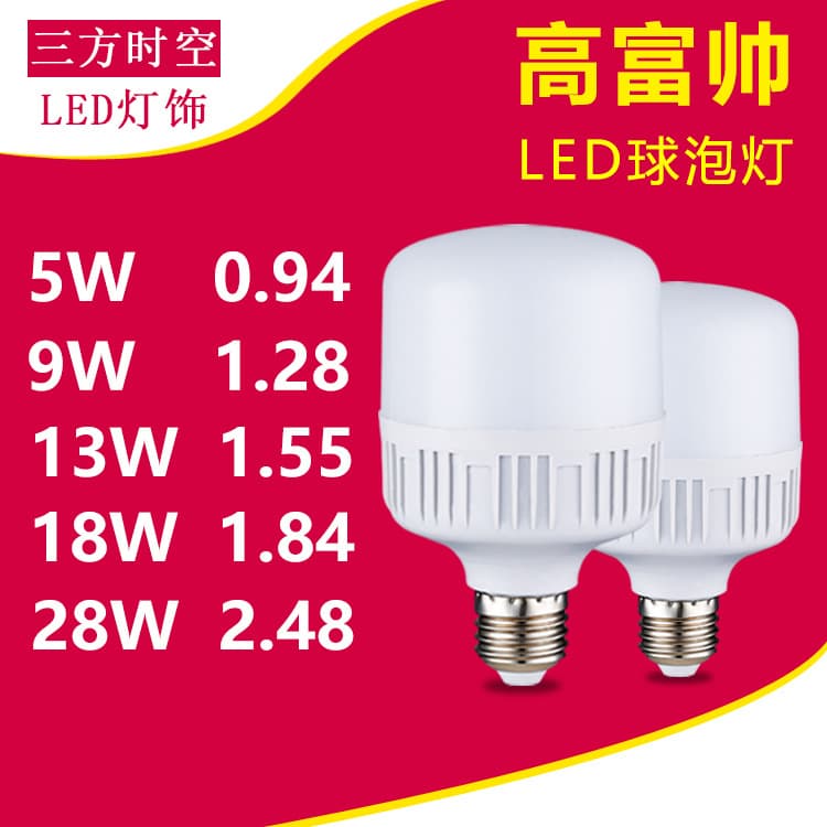 Factory direct LED energy-saving bulb E27 screw socket ultra-bright household globe bulb for night market stalls