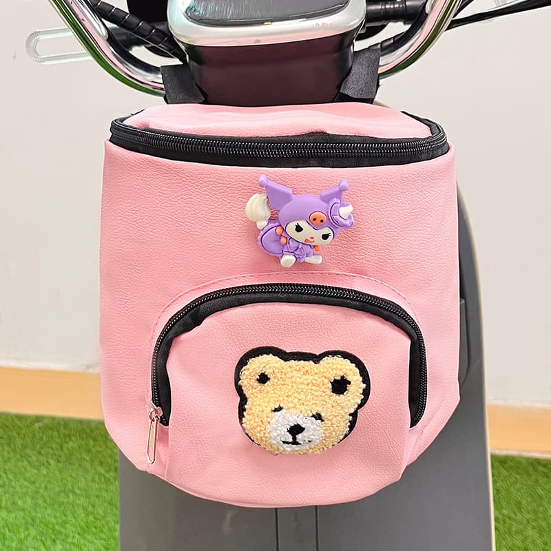 Electric Vehicle Front Waterproof Hanging Bag, Large Capacity, Cute Cartoon Style, Universal Storage Bag for Motorcycles