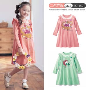 Children's Dress Spring Autumn DSN Princess Dress 2025 New Kids Clothing Cotton Thin Nightgown Girls Cartoon A-Line Dress