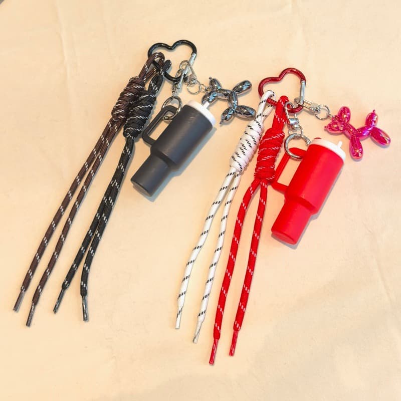 Cross-border Miu-style braided rope water cup drink cup keychain bag pendant key chain luggage decoration wholesale