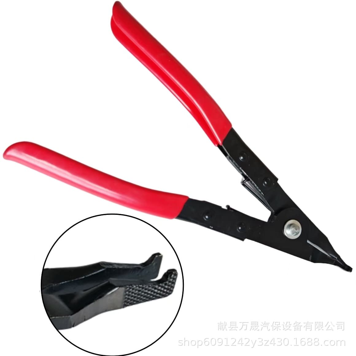 Cross-border Transmission Circlip Pliers, Flat-Type Steel Ring Circlip Pliers, Built-in Spring Assisted Removal, Flat Head with Beak
