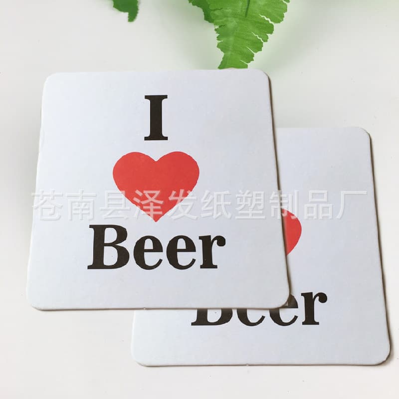 Factory wholesale production of 10cm advertising beer glass tableware pads, color-printed absorbent paper card, foreign trade water paper