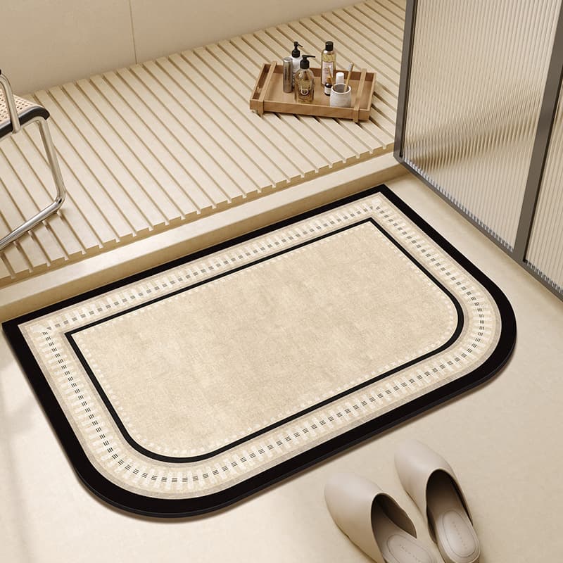 Diatom Mud Floor Mats, Nordic Light Luxury Bathroom Door Absorbent and Easy-Care Floor Mats, Household Non-Slip and Stain-Resistant Floor Mats for Delivery
