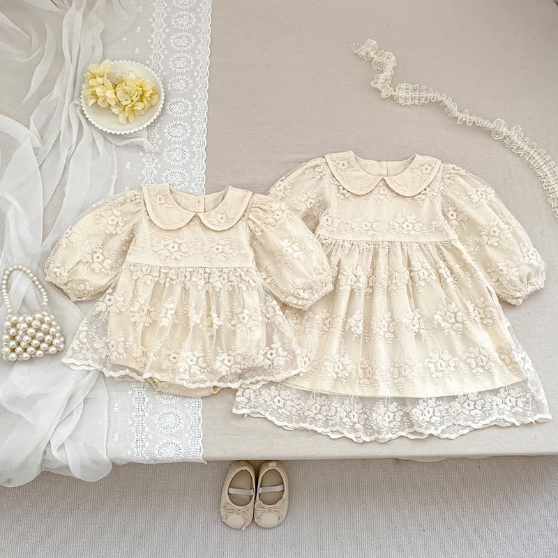 New Autumn Baby Girl Dress Infant Toddler Embroidered Tulle Romper Princess Dress